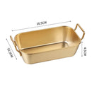 Axyaa Stainless Steel Snack Tray with Handle: Durable Square French Fries Plate