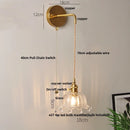 Axyaa Clear Glass LED Wall Lights with Pull Chain Switch