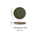 Axyaa Coarse Pottery Vertical Edge Ceramic Pasta Plate, Solid Color Round Dish