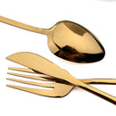 Axyaa Gold Stainless Steel Cutlery Set - 16 Piece Christmas Dinnerware Silverware Kit