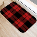 Axyaa Red Plaid Print Door Mat: Non-Slip Home Kitchen Bathroom Carpet