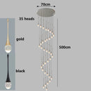 Axyaa Crystal Chandelier Stair Pendant Lamp Living Room Lighting