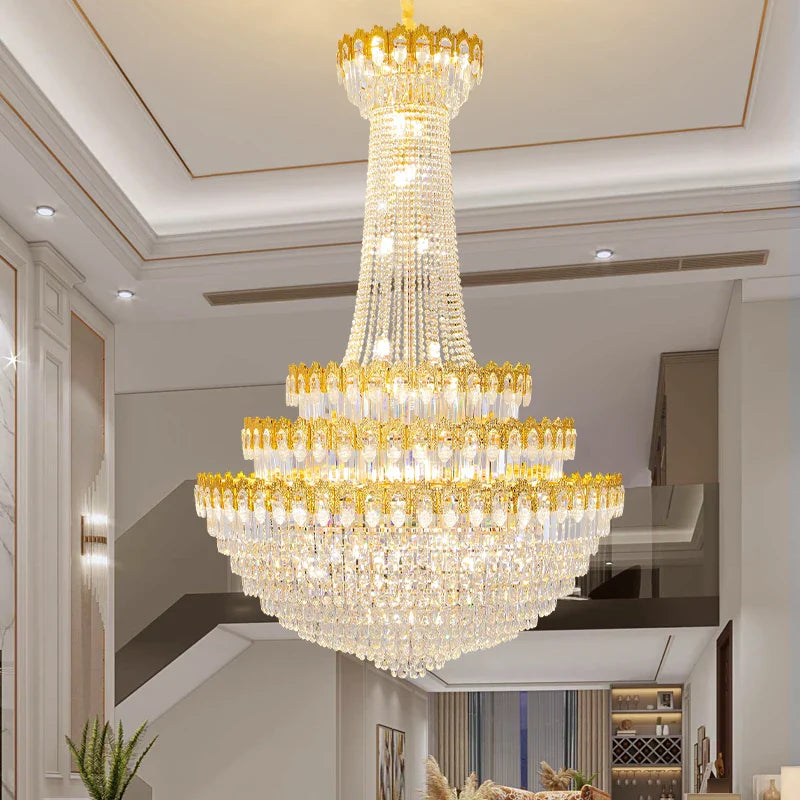 Axyaa Crystal Chandelier: Modern Light Luxury for Living Room Villa