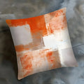 Axyaa Abstract Orange & White Pattern Pillow Cover for Sofa, Bedroom, Car