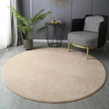 Axyaa Round Coral Velvet Carpet: Soft Living Room Rug for Kids Play & Coffee Table