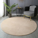 Axyaa Round Coral Velvet Carpet: Soft Living Room Rug for Kids Play & Coffee Table