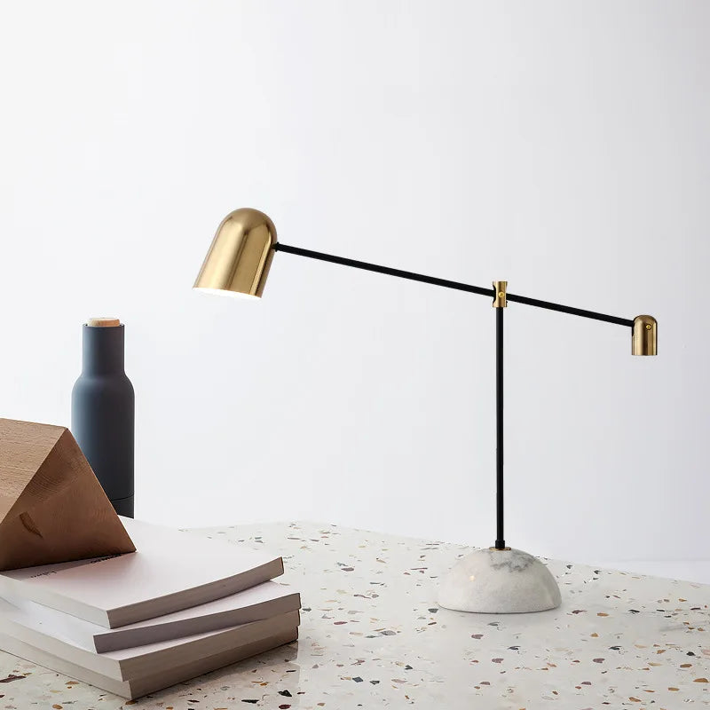 Axyaa Marble Base Adjustable Desk Lamp - Modern Design for Living Room, Study, Bedroom
