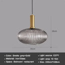 Axyaa Striped Glass Lantern Chandelier LED Pendant Lights for Dining Room Kitchen