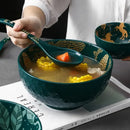 Axya Ramen Ceramic Bowl Set - Large Microwave-Safe Noodle Soup Tableware
