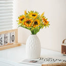 Axyaa White Ceramic Vases Set of 3 Handmade Terracotta Flower Pot Home Decor