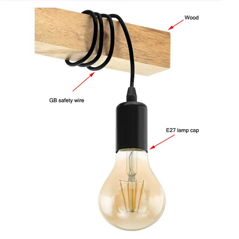 Axyaa Wood Chandelier Light: Modern, Solid, Elegant Ceiling Pendant for Dining, Living Room