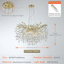 Axyaa Golden Branch Crystal Chandelier for Minimalist Living Room Home Lighting