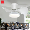 Axyaa White Ceiling Fan Light with Remote Control - Low Floor Decorative Fan