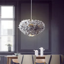 Gray Feather Bedside Lamp for Axyaa Nordic Minimalist Girl's Bedroom