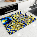 Axyaa Watercolor Kitchen Draining Mat - Large, Anti-slip, Quick Dry, Absorbent Drain Pad