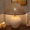 Axyaa Nordic Ceramic Table Lamp Modern Art for Living Room, Bedroom, Study - LED Desk Light