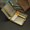 Axya Stylish Leather Cigarette Case with Copper Clip, Gift Box - Holds 18-20 Cigarettes