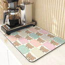 Axyaa Cute Rabbit Pattern Diatomaceous Earth Coasters Mats - Set of 4