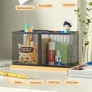 Axyaa Iron Pen Holder Desktop Organizer Student Stationery Box Metal Office Supplies