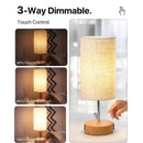 Axyaa Rechargeable Touch Table Lamp with USB Ports - White Lampshade