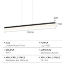 Axyaa LED Office Pendant Light: Modern Strip Aluminum Acrylic Chandelier for Living Room