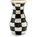 Axyaa Courtly Check Enamel Vase, Stylish Table Decor, Black-and-White Accent for Living Room
