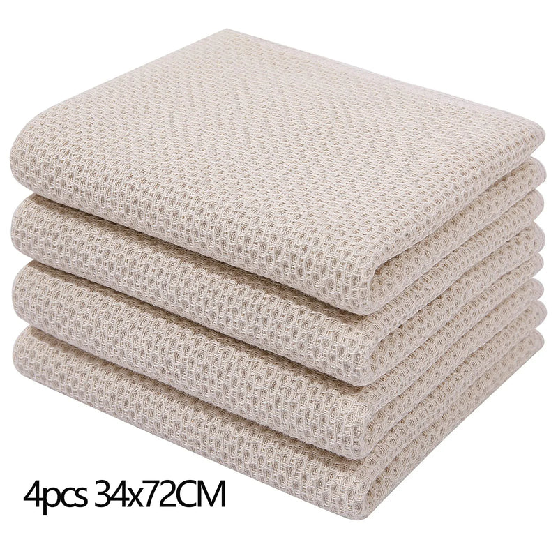 Axyaa Waffle Weave Kitchen Towel Set Absorbent Quick Dry Dishcloth Wash Cloth