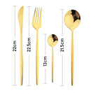 Axyaa Stainless Steel Western Flatware Set White Silver Tableware 24Pcs