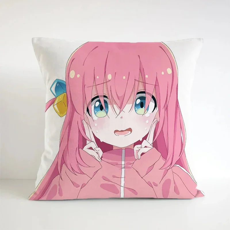 Axyaa 45x45 Decorative Pillowcases for Sofa Pillows - Bocchi Rock Theme
