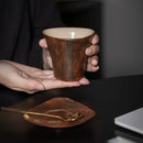 Axyaa Red Wood Grain Ceramic Coffee Cups - Home & Office Decor, Hand-washed & Branded