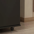 Axyaa 8-Tier Tall Shoe Storage Cabinet with Wheels and 2 Doors, Wood Shoe Rack