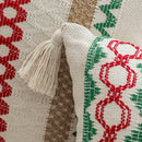 Axyaa Christmas Embroidery Cotton Linen Throw Pillowcase Geometric Cushion Covers