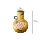 Axyaa Peony Flower Ceramic Vase: Chinese Retro Hand-painted Porcelain Home Decor
