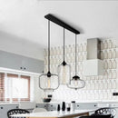 Axyaa Black Glass Cluster Chandelier, Adjustable 3-Light Pendant for Kitchen Island, Dining