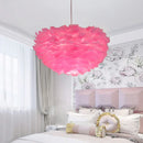 Axyaa Nordic Feather Chandelier: Warm, Romantic LED Pendant Lamps for Girl's Room and Decor