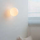 Axyaa White Glass Ball LED Wall Lamp Sconce Modern Bedroom Decor Fixture