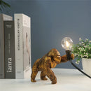 Axya Mini Gorilla Desk Lamp: Cute Resin Monkey Night Light for Children's Bedroom