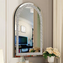 Axyaa Crystal Glass Silver Frame Wall Mirror 90x60cm