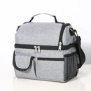 Axyaa Double Layer Oxford Cloth Tote Lunch Bag with Shoulder Strap for School and Office