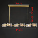 Axyaa Modern Glass Pendant Chandeliers for Living Room - Indoor LED Hanging Light Lamps