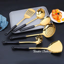 Axyaa 7Pcs Stainless Steel Ceramic Handle Cookware Set