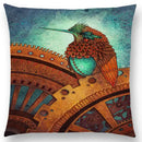 Axyaa Three Eyes Raven Steampunk Hummingbird Sofa Pillow Case Owl Cushion Cover