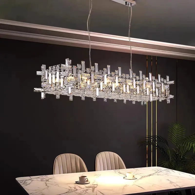 Axyaa Luxury Crystal Chandelier for Modern Living and Dining Spaces