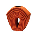 Axyaa Geometric Fold Ceramic Vase Sector Flower Vase Home Decor Hollow Handicrafts