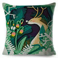 Axyaa Cartoon Deer Pillowcase - 45*45cm Linen Cushion for Home Decor