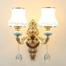 Axyaa Crystal Glass Wall Lamp | European Style Bedroom Club Bedside Aisle Light