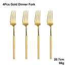 Axyaa Gold Cutlery Set Stainless Steel 304 Tableware Knife Fork Spoon Dinner Set
