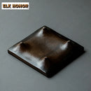 Axyaa Walnut Wood Tea Tray Handmade Vintage Square Teapot Holder High-feet Base