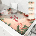 Axyaa Christmas Fir Diatoms Kitchen Counter Drain Mat