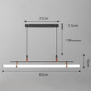 Axyaa LED Long Tube Chandelier Black/Gold Leather Acrylic Pendant Light